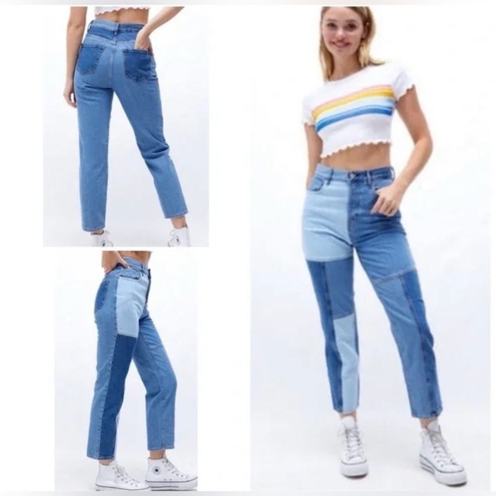 PacSun Two Tone Patchwork Straight Leg Jeans | Size 27
